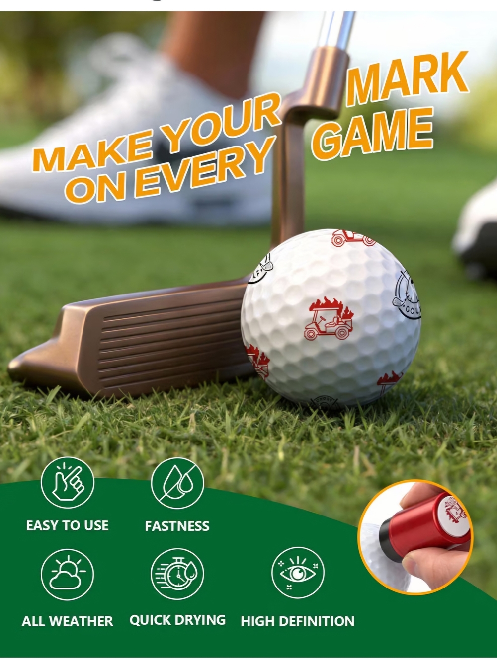 2 Pattern Golf Ball Marker Kit - Picture 3 of 7